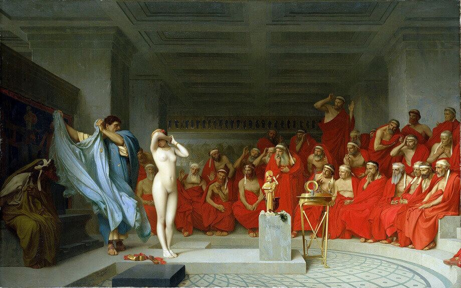 1920px Jean Léon Gérôme, Phryne Revealed Before The Areopagus (1861) 01 (2)